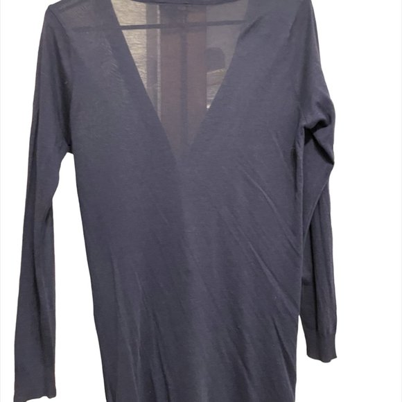 Massimo Dutti Lightweight Cardigan with Leather Pocket Detail - Picture 3 of 3